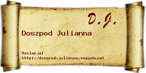 Doszpod Julianna névjegykártya