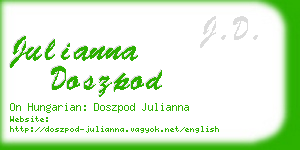julianna doszpod business card